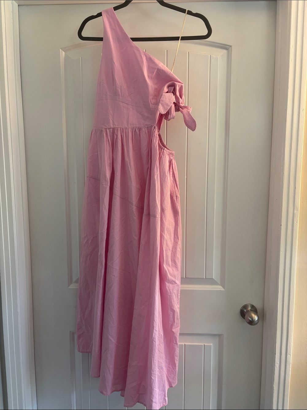 Free People One-Shoulder Pink Girls' Dress with Side Bow